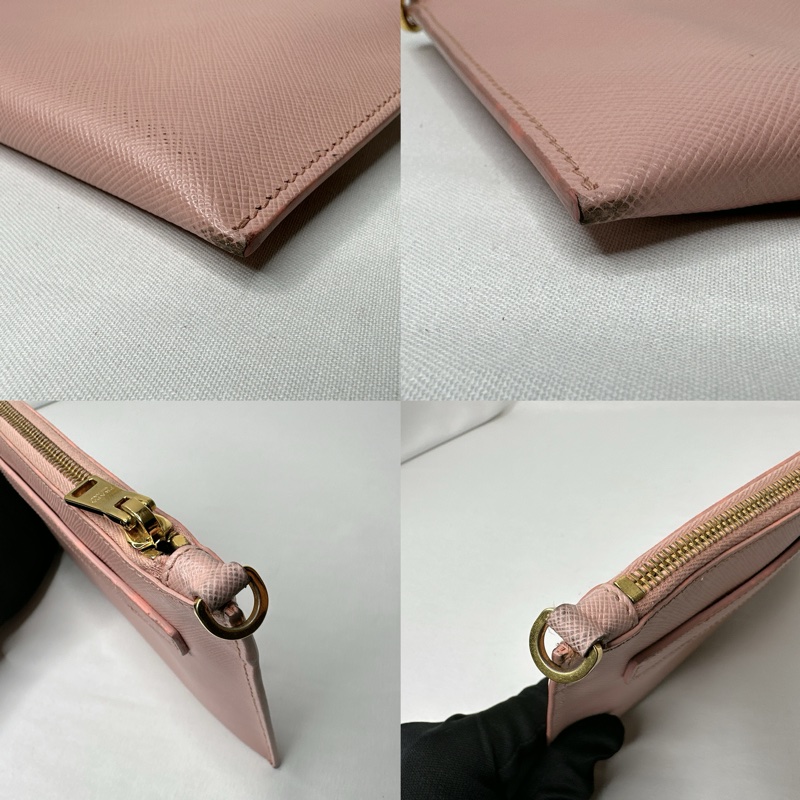 PRADA 防刮牛皮手拿單肩包-15