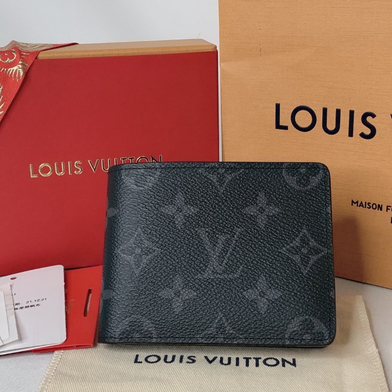 LV SLENDER 黑花短夾-0