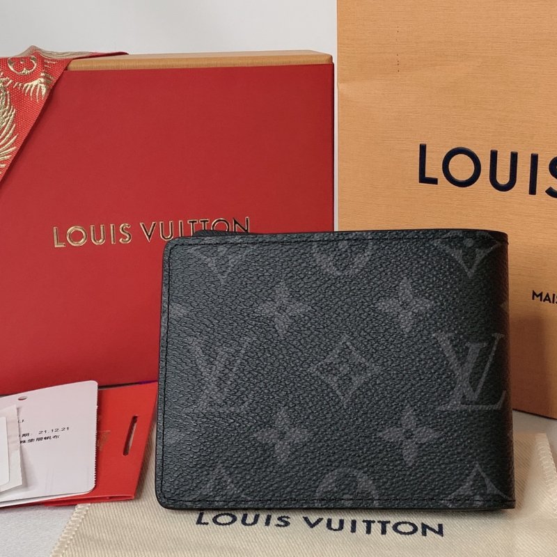 LV SLENDER 黑花短夾-1