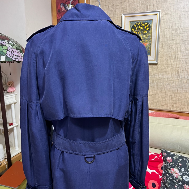 Burberry 全絲長風衣UK10號-2