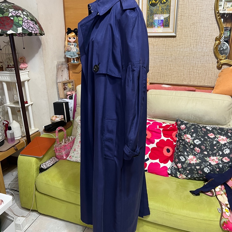 Burberry 全絲長風衣UK10號-5