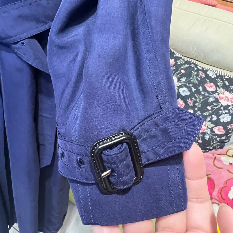 Burberry 全絲長風衣UK10號-7