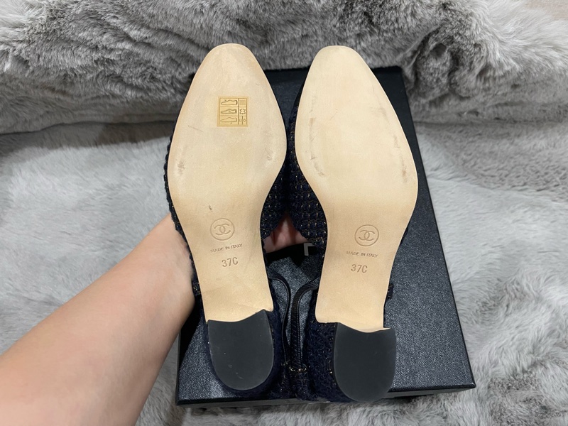 Chanel 毛呢 跟鞋 限量版 全新！-6