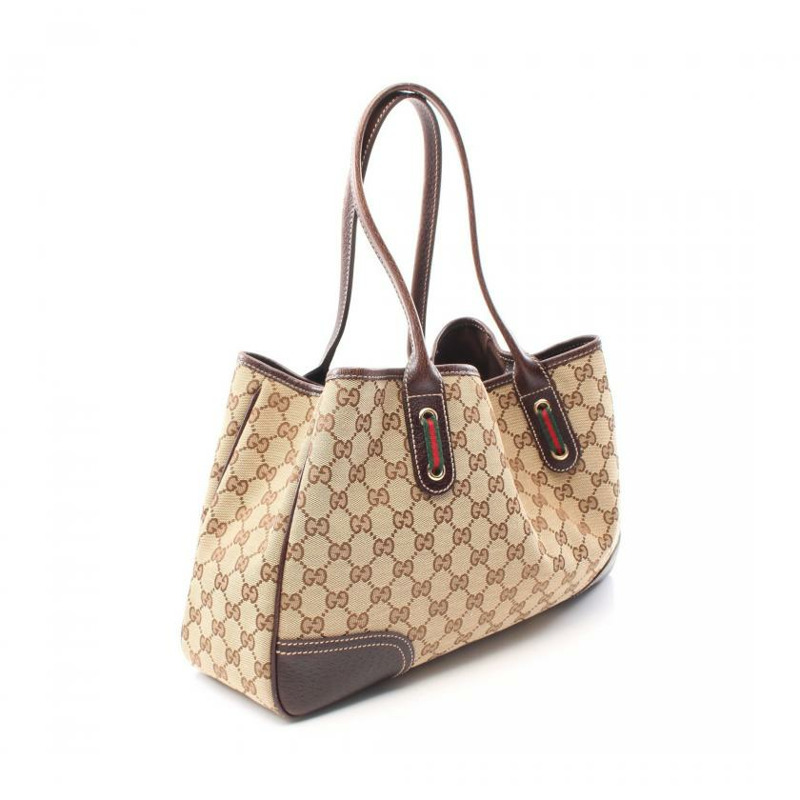 【日本直送】 GUCCI GUCCI Princy GG帆布 sherry line 肩包 托特包 帆布 皮革 淺褐色 深棕色 多色-1