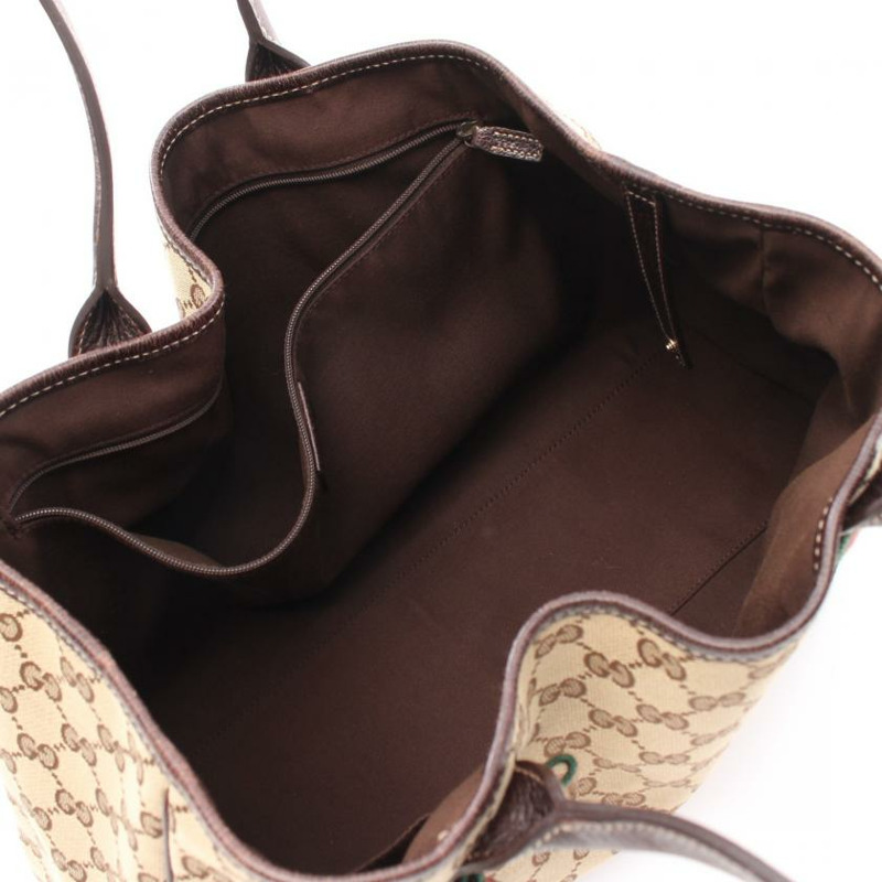 【日本直送】 GUCCI GUCCI Princy GG帆布 sherry line 肩包 托特包 帆布 皮革 淺褐色 深棕色 多色-2