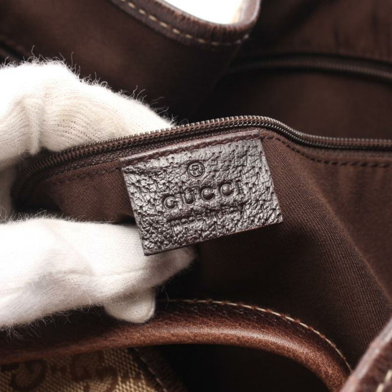 【日本直送】 GUCCI GUCCI Princy GG帆布 sherry line 肩包 托特包 帆布 皮革 淺褐色 深棕色 多色-3