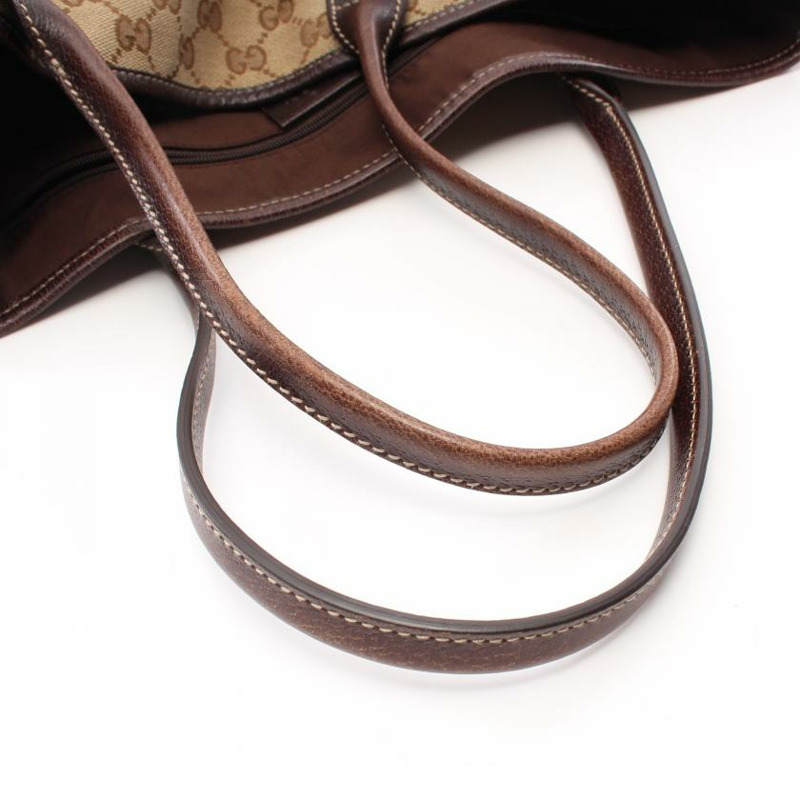 【日本直送】 GUCCI GUCCI Princy GG帆布 sherry line 肩包 托特包 帆布 皮革 淺褐色 深棕色 多色-5