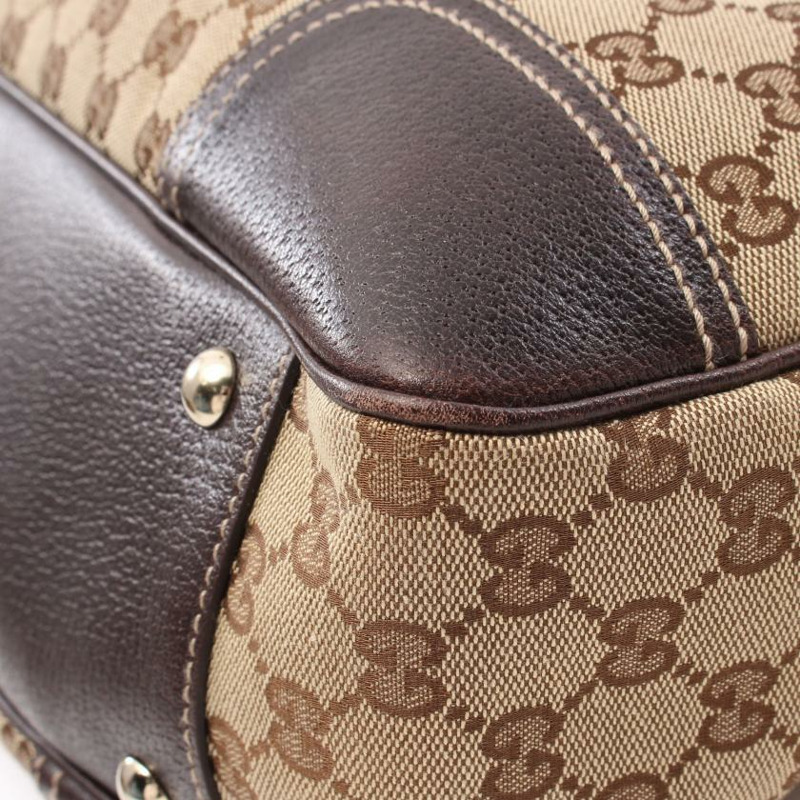 【日本直送】 GUCCI GUCCI Princy GG帆布 sherry line 肩包 托特包 帆布 皮革 淺褐色 深棕色 多色-6