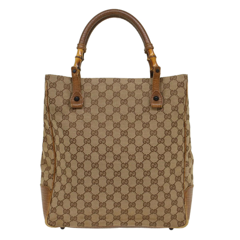 【日本直送】GUCCI GG 帆布竹節手提包米色 112530 正品 54011-1