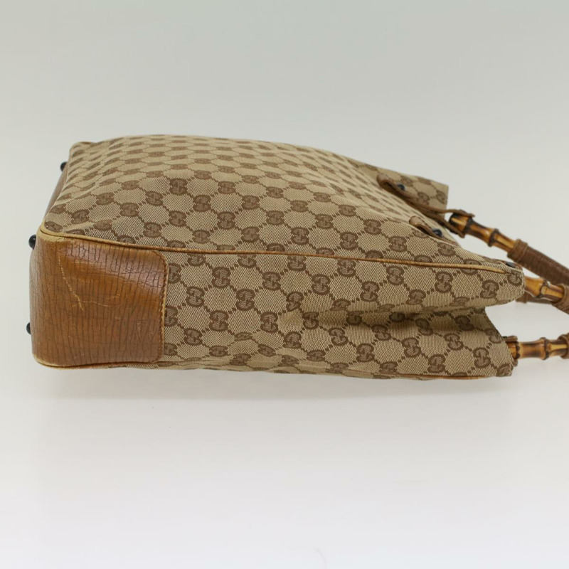 【日本直送】GUCCI GG 帆布竹節手提包米色 112530 正品 54011-2