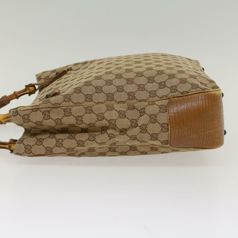 【日本直送】GUCCI GG 帆布竹節手提包米色 112530 正品 54011-3