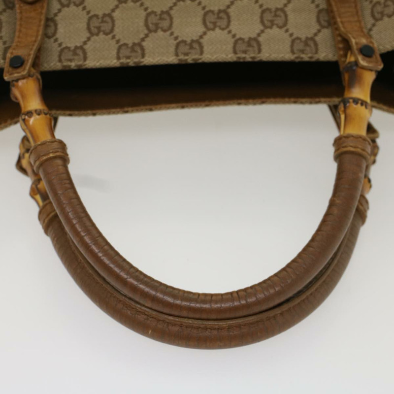 【日本直送】GUCCI GG 帆布竹節手提包米色 112530 正品 54011-6