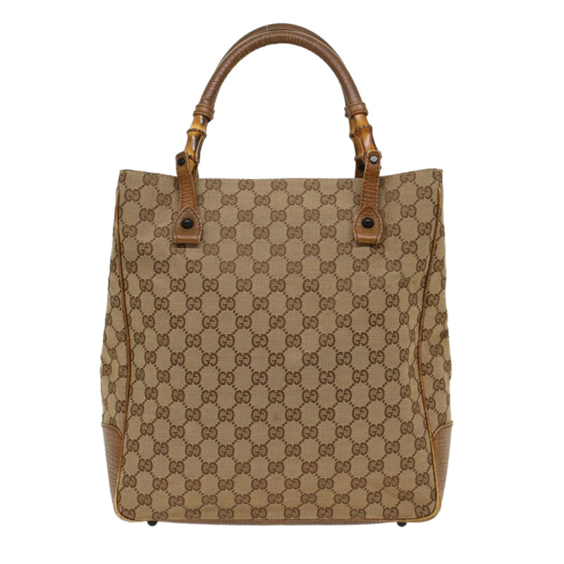 【日本直送】GUCCI GG 帆布竹節手提包米色 112530 正品 54011-12