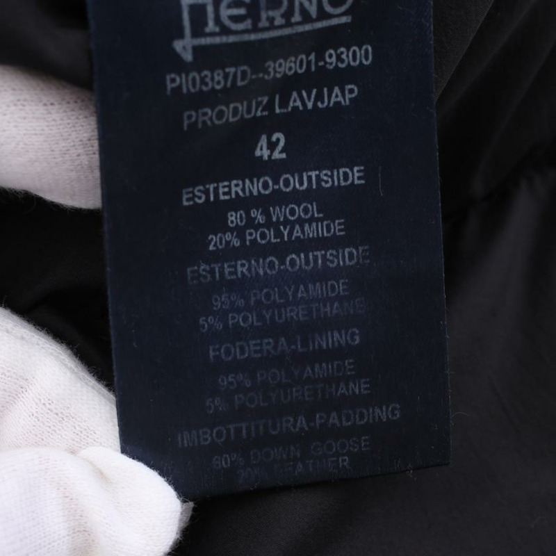 【日本直送】 HERNO 赫諾 羽絨服 長袖 沃爾 黑色 黏合-4