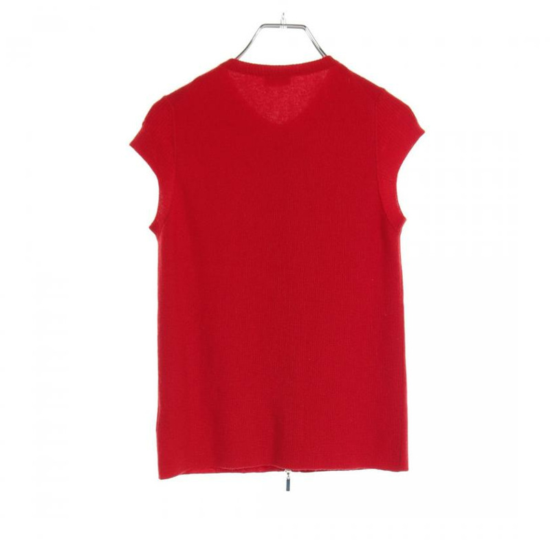 【日本直送】 CHANEL 香奈兒 拉鍊式 背心 羊絨 紅色-1