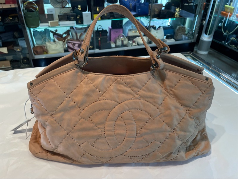 CHANEL 粉色炫彩牛皮銀鍊兩用包-5