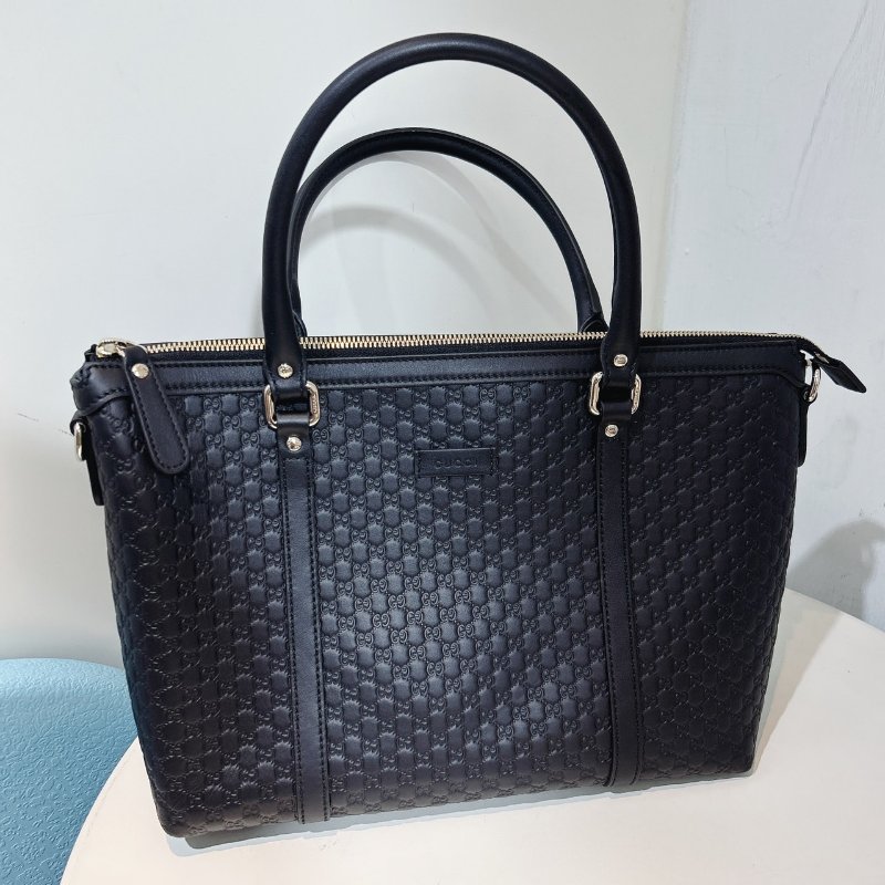 【GUCCI】黑色滿版托特包-0