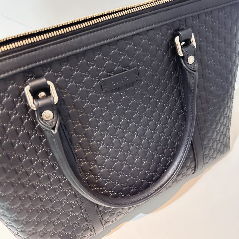 【GUCCI】黑色滿版托特包-6