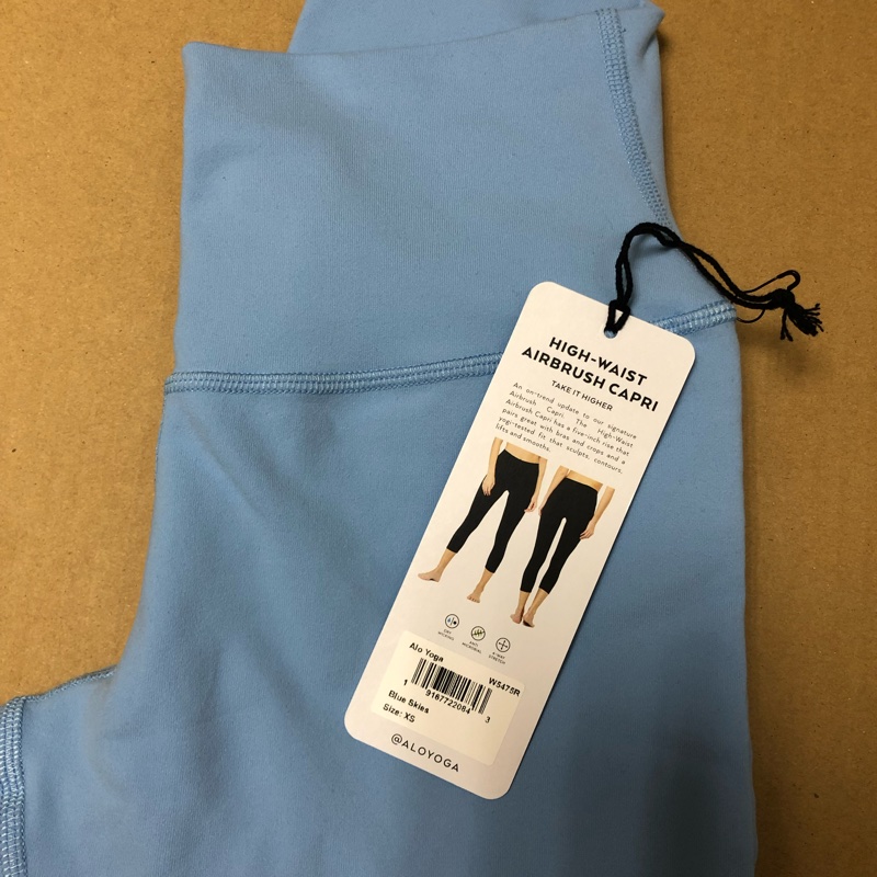 Alo yoga  XS 緊身瑜珈褲天空藍-2