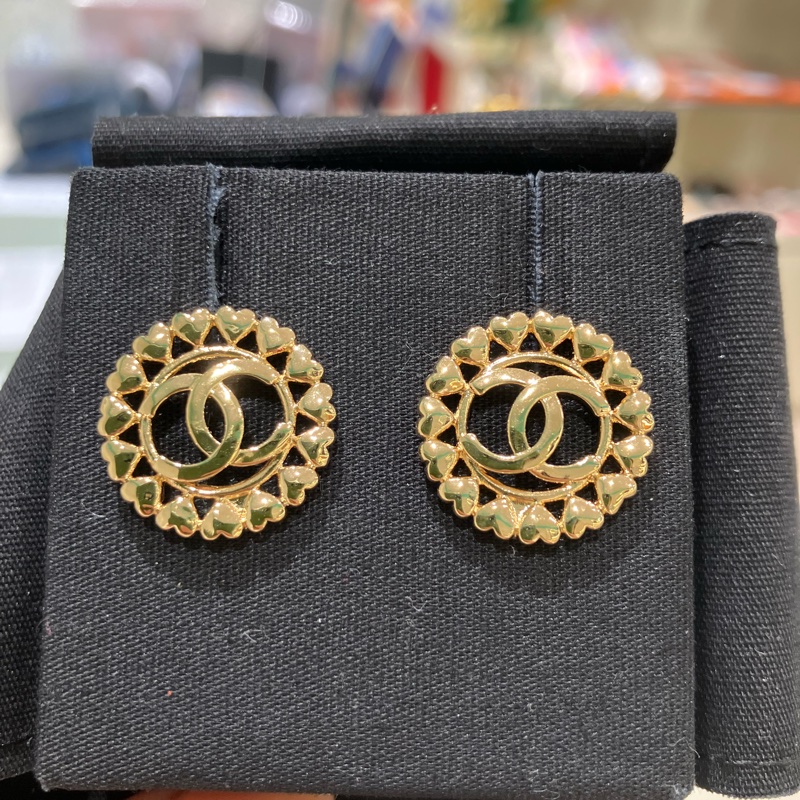 CHANEL 雙C耳環 心心耳環 MINI HEART AND CC LOGO EARRINGS-8