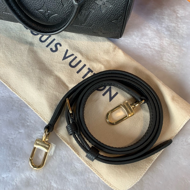 Louis Vuitton Monogram Nano Speedy壓紋牛皮二用包（黑色）M82450-9