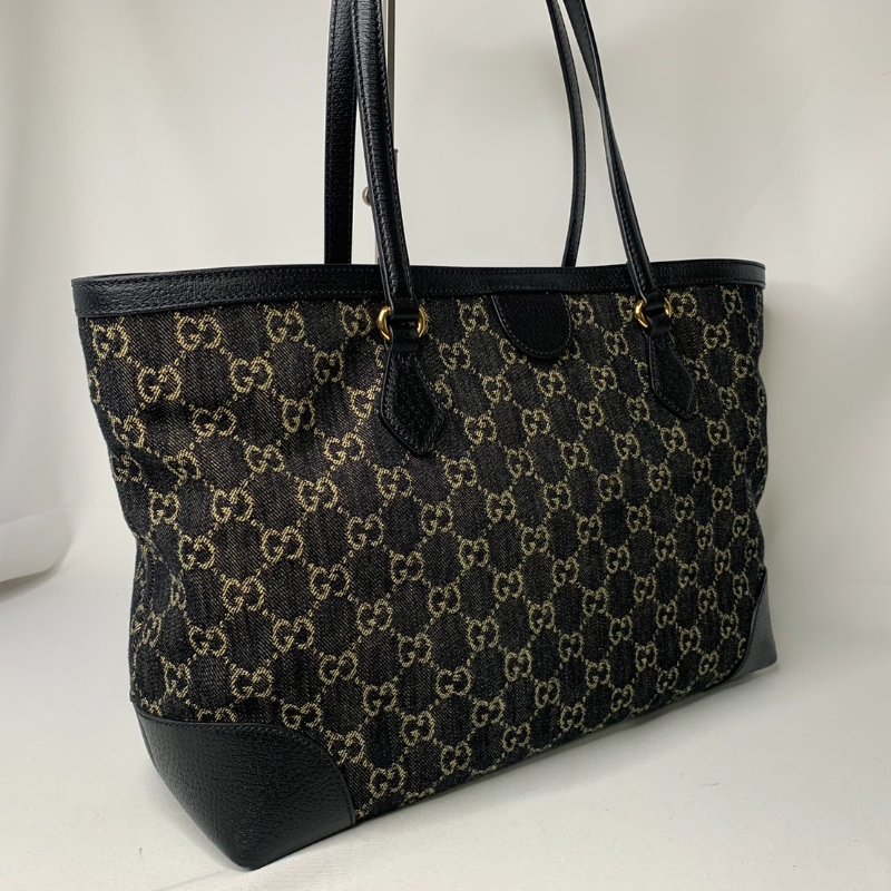 GUCCI 黑色牛仔布托特包-5