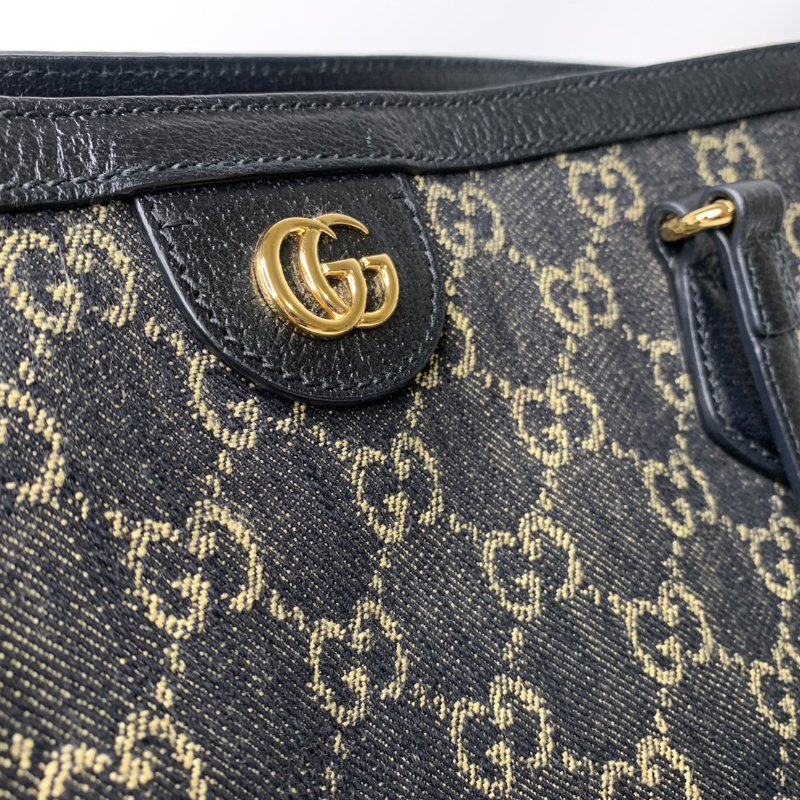 GUCCI 黑色牛仔布托特包-7