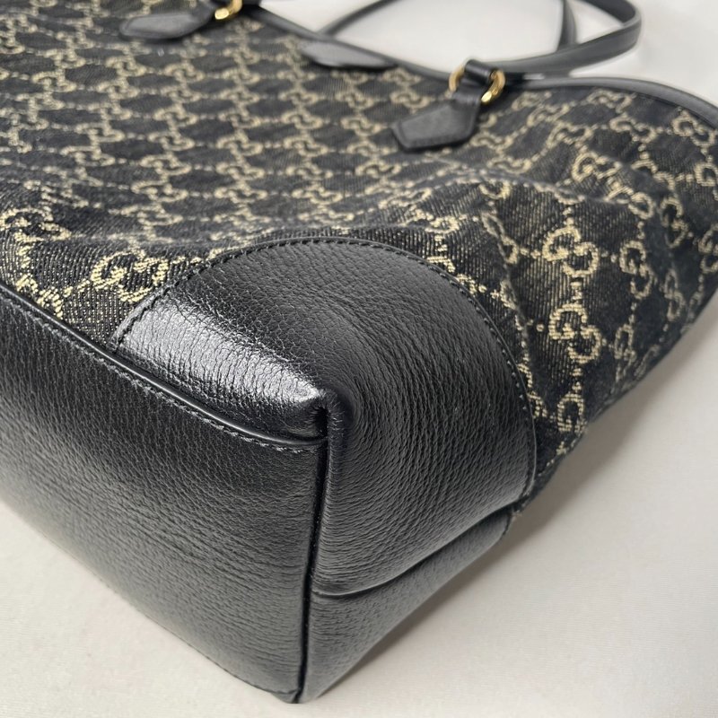 GUCCI 黑色牛仔布托特包-14