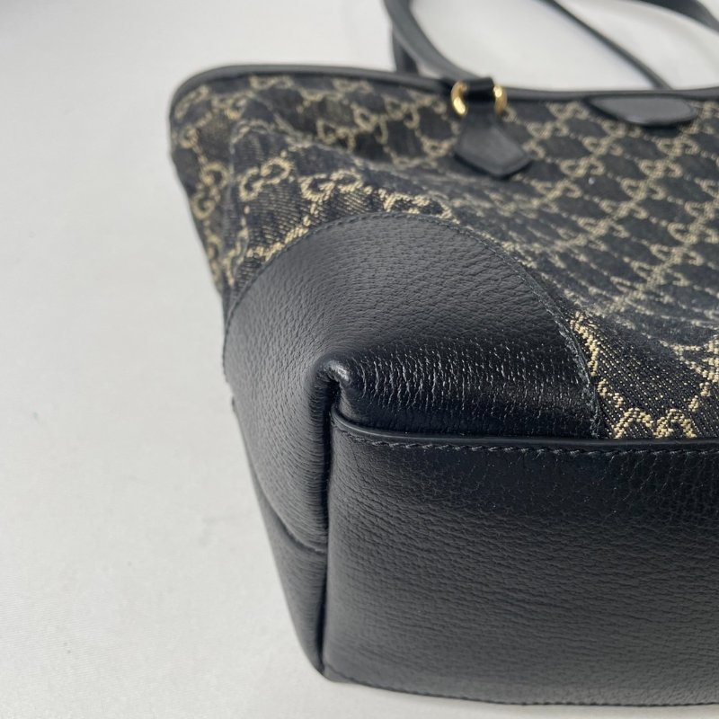 GUCCI 黑色牛仔布托特包-15