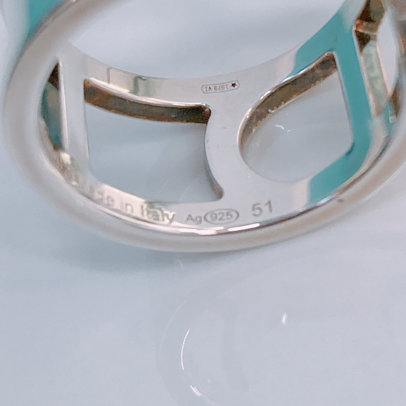 HERMES EVER CHAINE D’ANCRE RING SIZE 51 愛馬仕銀戒指-7