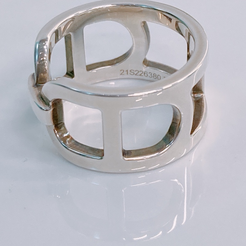 HERMES EVER CHAINE D’ANCRE RING SIZE 51 愛馬仕銀戒指-11