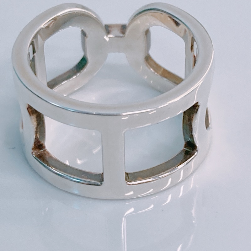 HERMES EVER CHAINE D’ANCRE RING SIZE 51 愛馬仕銀戒指-12