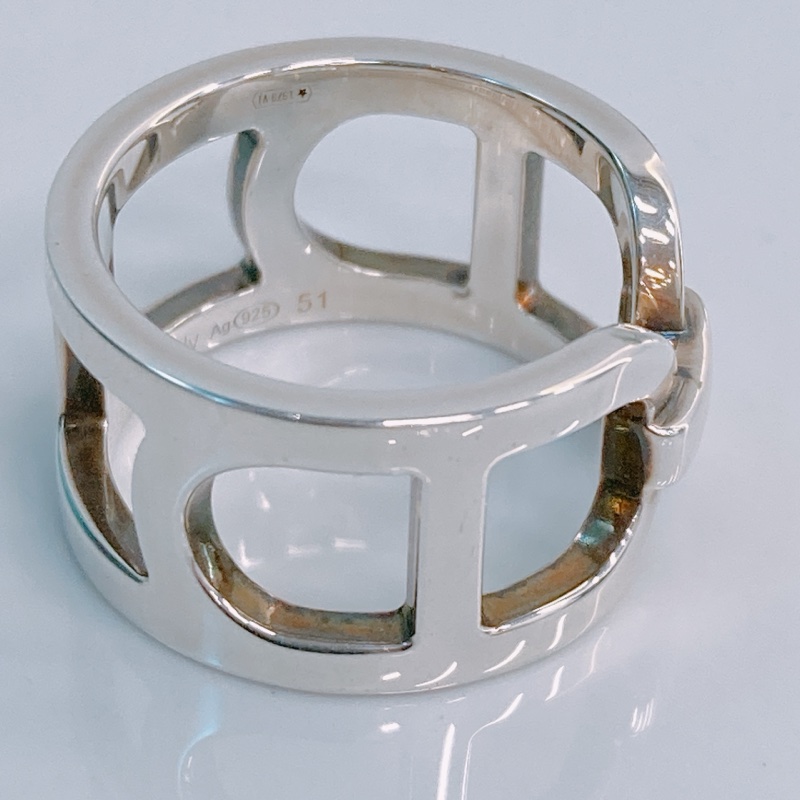 HERMES EVER CHAINE D’ANCRE RING SIZE 51 愛馬仕銀戒指-13
