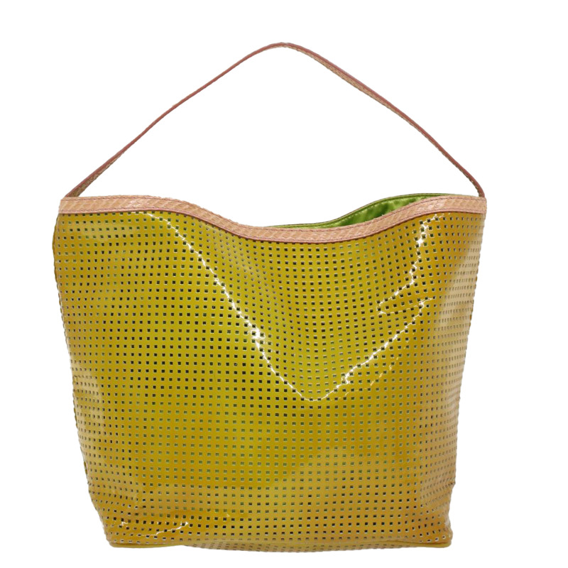 【日本直送】FENDI 沖孔手提包漆皮黃色正品 yk8587-1
