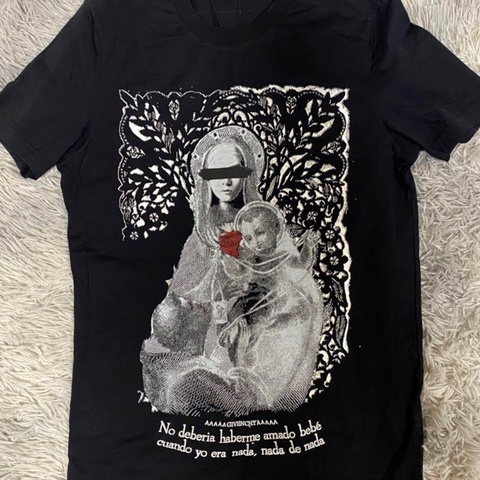 中古正品GIVENCHY紀梵希聖母黑短T