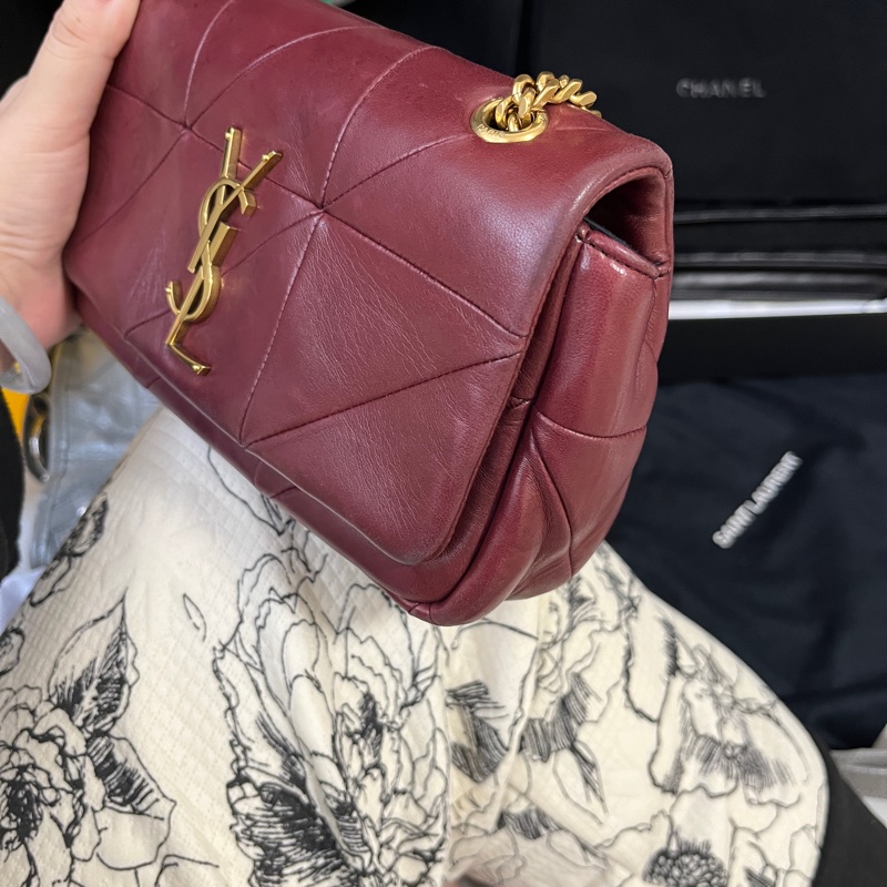YSL Jamie Bag   酒紅金鍊包-0