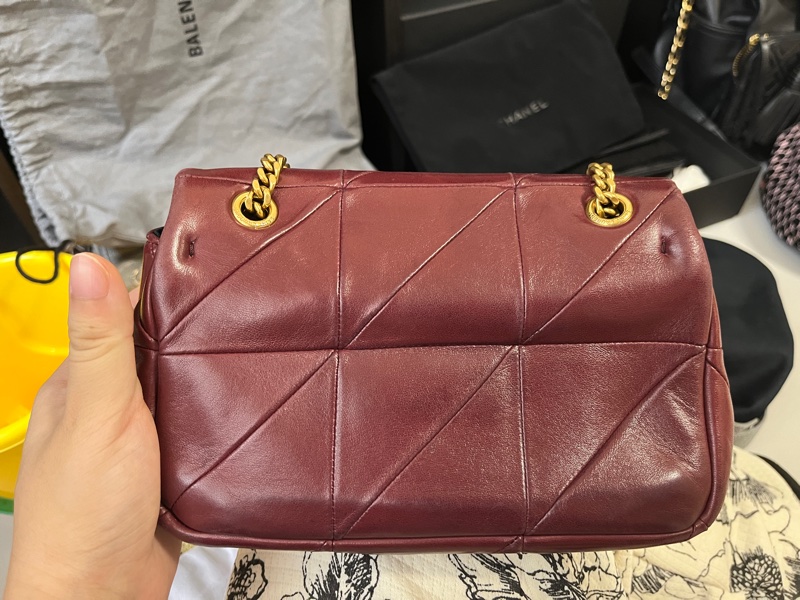 YSL Jamie Bag   酒紅金鍊包-6