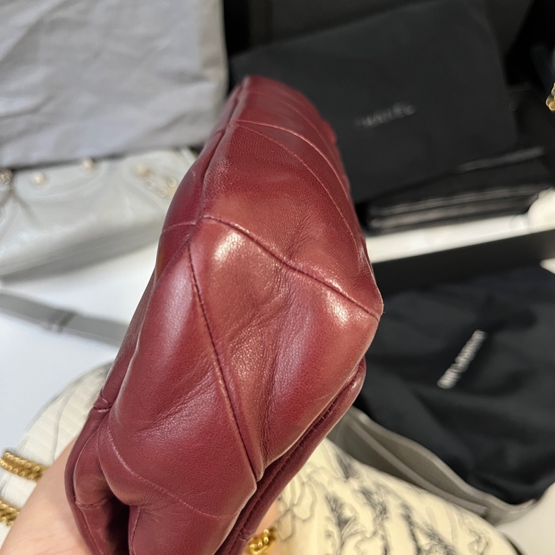 YSL Jamie Bag   酒紅金鍊包-10