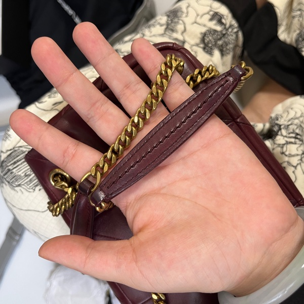 YSL Jamie Bag   酒紅金鍊包-14