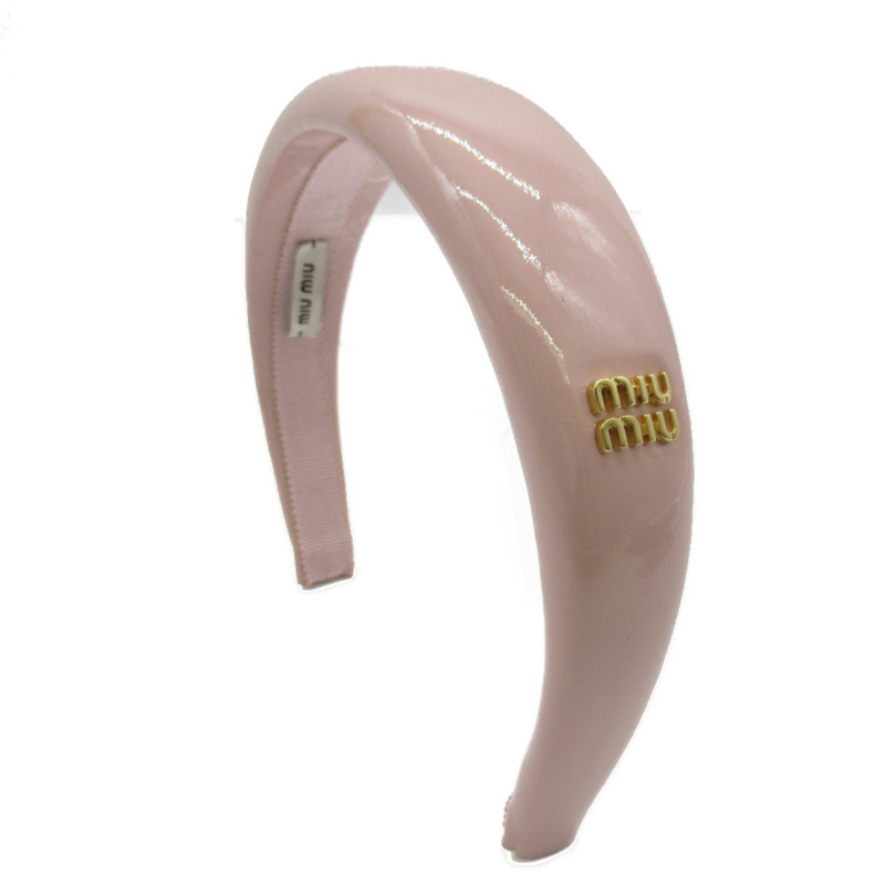 【日本直送】Miu Miu 漆皮髮帶 其他時尚用品 5IH025069F0E18 皮革 粉紅色 全新女式-0