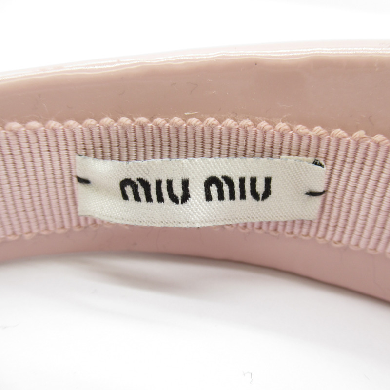 【日本直送】Miu Miu 漆皮髮帶 其他時尚用品 5IH025069F0E18 皮革 粉紅色 全新女式-3