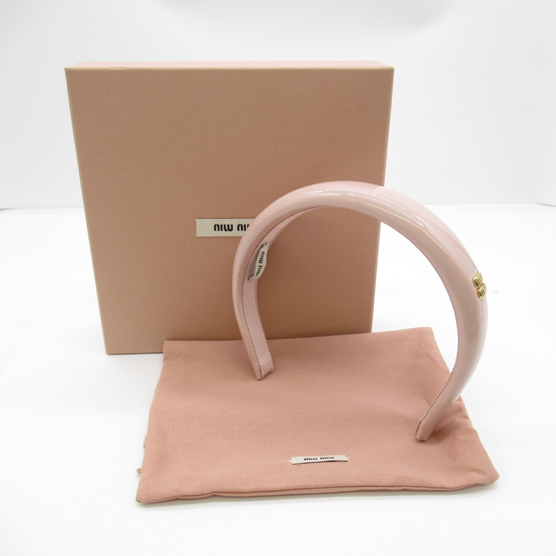 【日本直送】Miu Miu 漆皮髮帶 其他時尚用品 5IH025069F0E18 皮革 粉紅色 全新女式-4