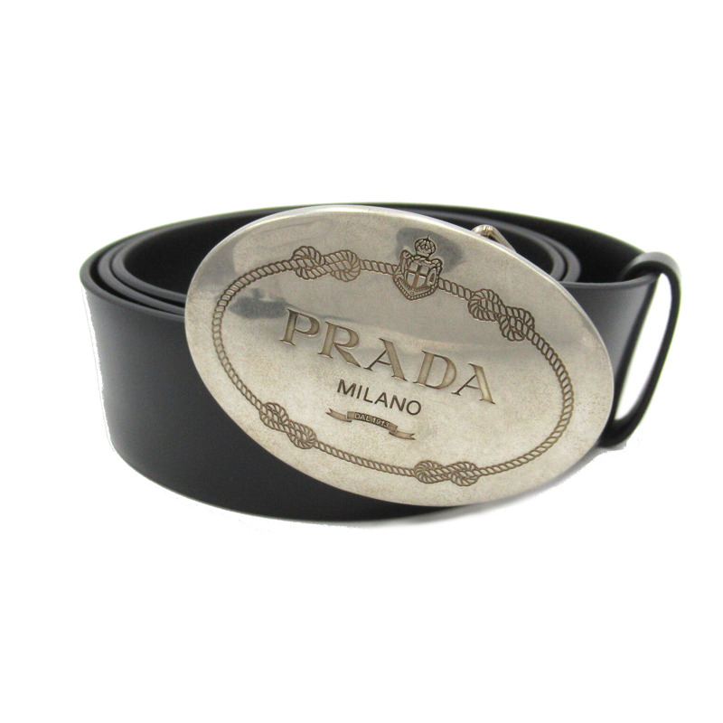 【日本直送】PRADA 皮帶皮帶 2CM257ZO6F000295 皮革黑色銀色全新男裝-0