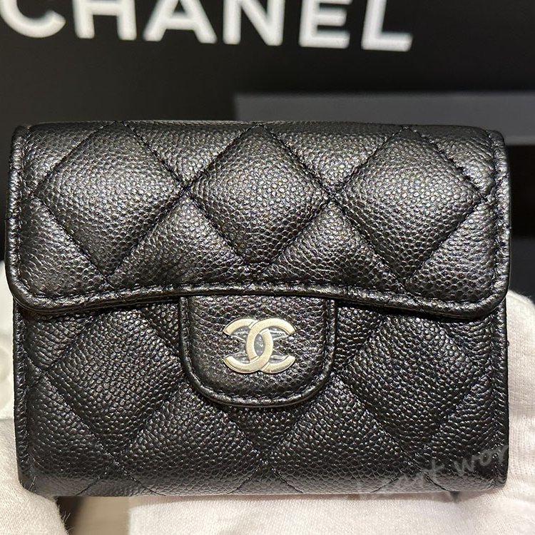 CHANEL新版香奈兒經典銀釦卡片夾/零錢包-0