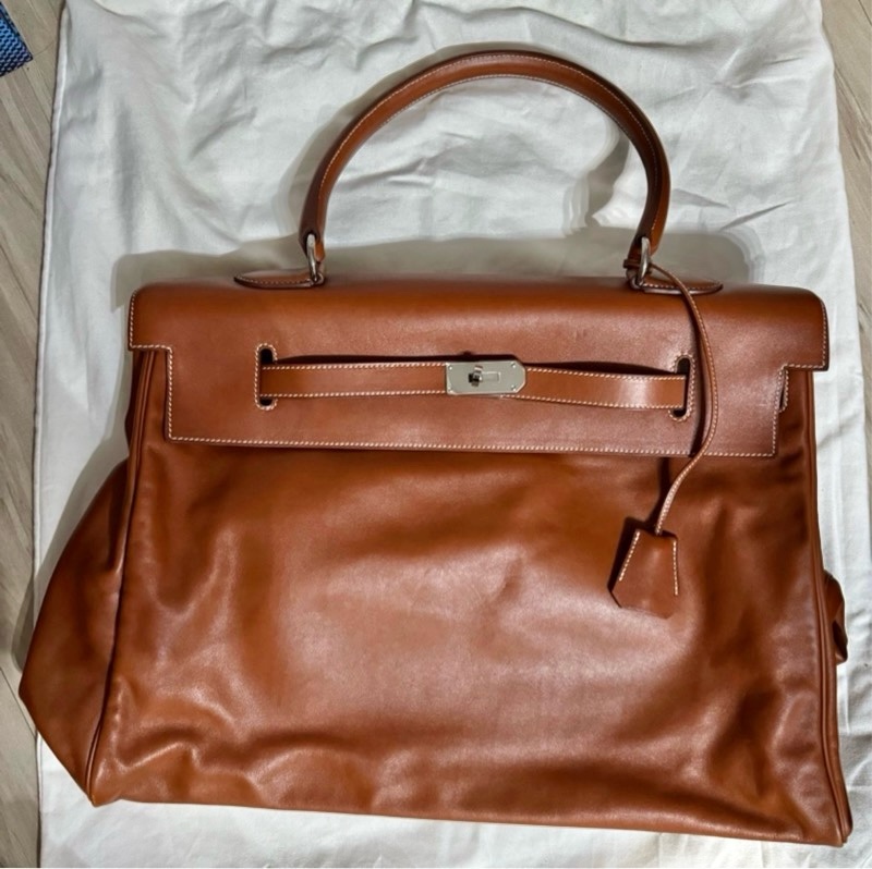 HERMÈS Travel Kelly 50 銀扣 絕版少見經典款-5