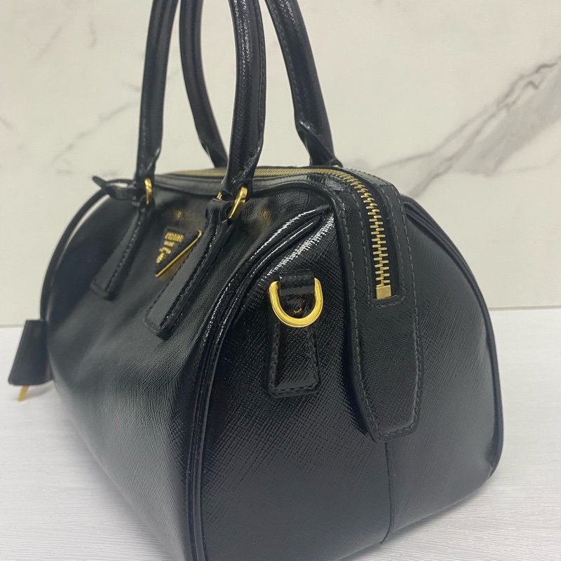 PRADA 黑色 波士頓 手提/斜背包-7