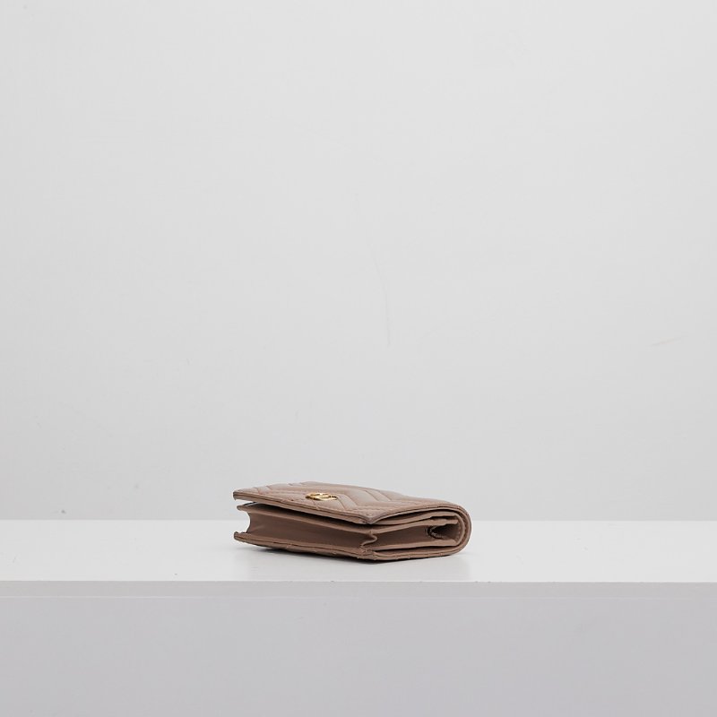 Gucci marmont 短夾/奶茶色-4