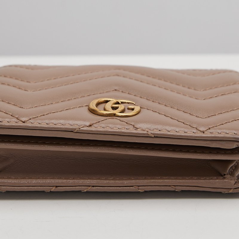 Gucci marmont 短夾/奶茶色-11