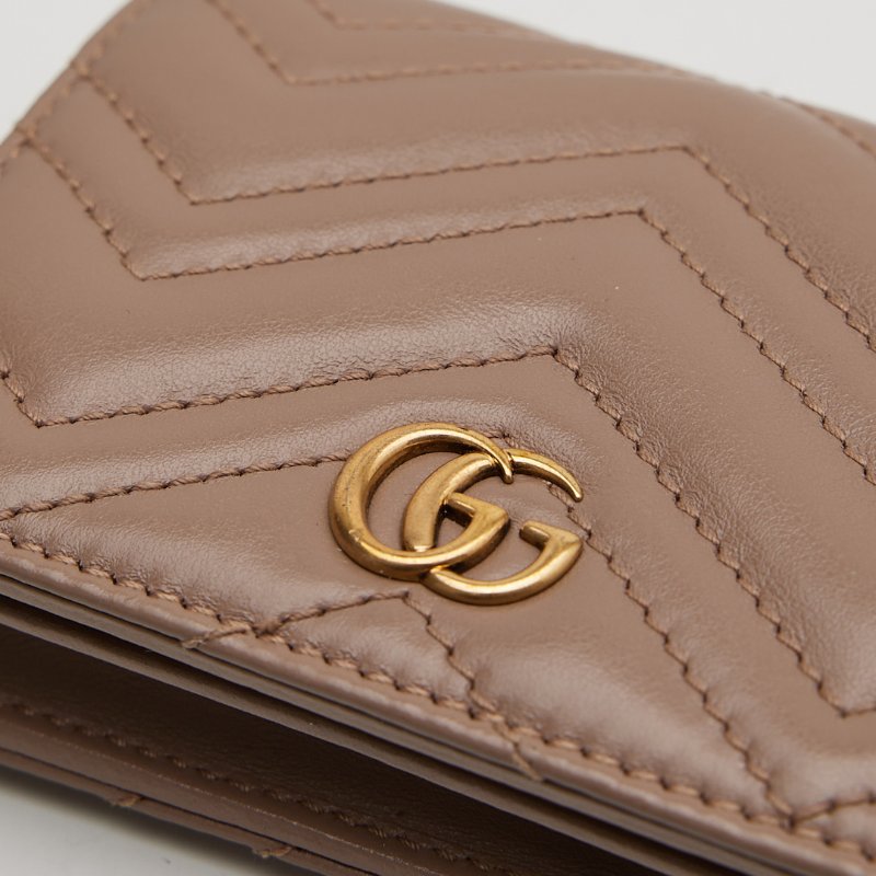 Gucci marmont 短夾/奶茶色-12