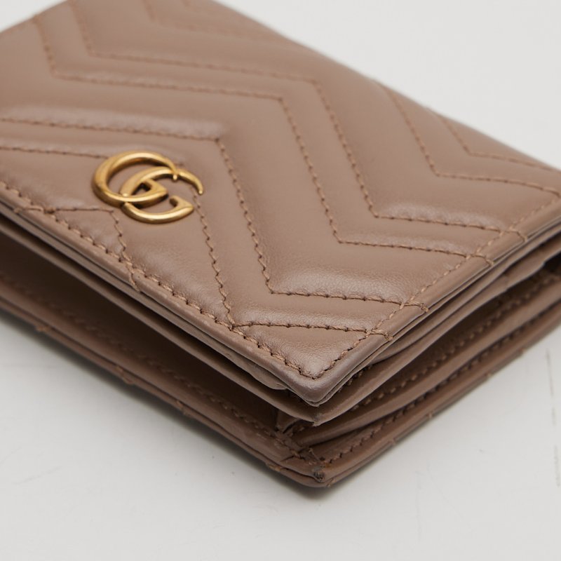 Gucci marmont 短夾/奶茶色-16